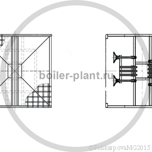 Чертеж бункера золы и шлака, вид сверх
