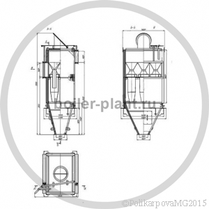 Чертеж батарейного циклона БЦ-259-(3x3)