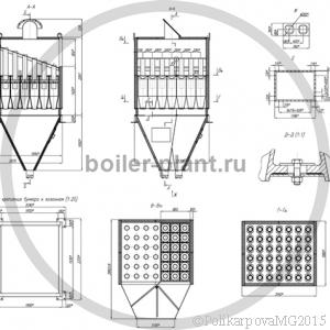 Чертеж батарейного циклона БЦ-2-6x(4+3)