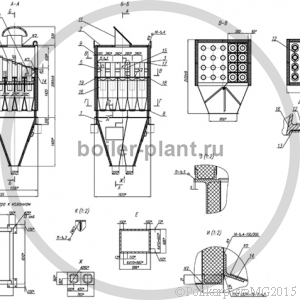 Чертеж батарейного циклона БЦ-2-4x(3+2)