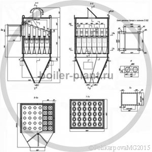 Чертеж батарейного циклона БЦ-2-5x(4+2)