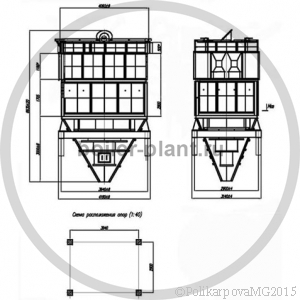 Чертеж батарейного циклона БЦ-512-1-(4x6)