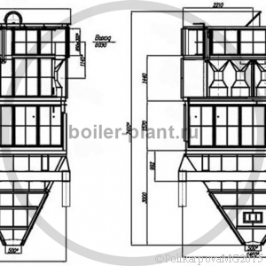 Чертеж батарейного циклона БЦ-512-2-(6х5)