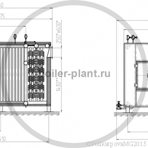 Чертеж котла 1,1 МВт газового вид 2