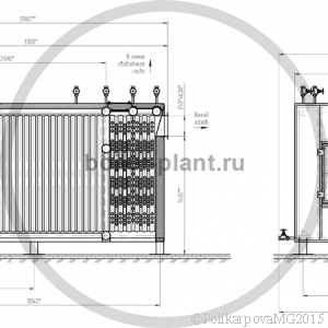 Чертеж котла 1,2 МВт газового вид 2