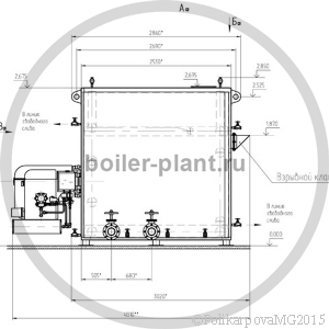 Чертеж котла 1,4 МВт газового