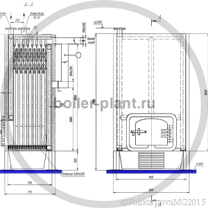 Чертеж котла 150 КВт без дымососа