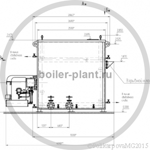 Чертеж котла 1,8 МВт газового