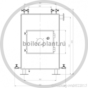 Чертеж котла 700 КВт газового