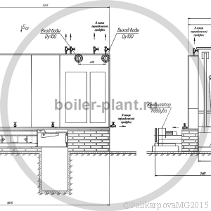 Чертеж угольного котла 1,5 МВт с ТШПМ