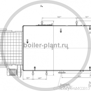 Чертеж угольного котла 1,6 МВт с ТШПМ вид сверху