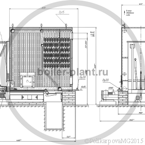 Чертеж угольного котла 1,8 МВт с ТШПМ