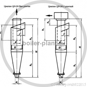 Чертеж циклона ЦН 24
