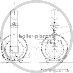 Чертеж газового парогенератора 300 кг фронт котла