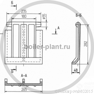 Чертеж колосника 00.1602.010 (Т 22.00.007 А)