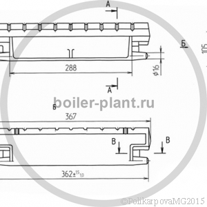 Чертеж колосника 00.1603.038 (Т 220.13.001)