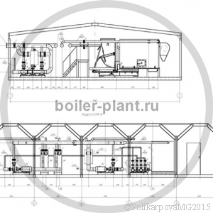 Чертеж модульной котельной 10 МВт вид сбоку