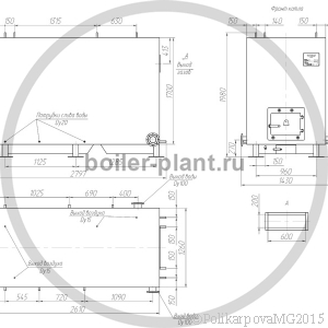 Чертеж твердотопливного котла 1 МВт РПК с РВР