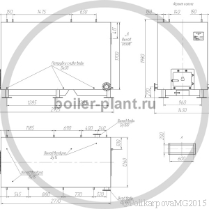 Чертеж твердотопливного котла 1,1 МВт РПК с колосниковой решеткой