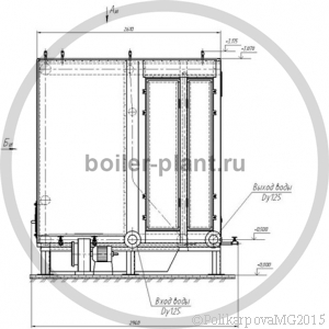 Чертеж твердотопливного котла 1,4 МВт с колосниковой решеткой