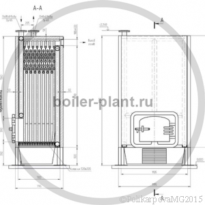 Чертеж твердотопливного котла 150 кВт