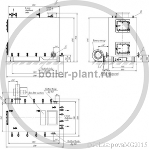 Чертеж твердотопливного котла 300 кВт с колосниковой решеткой