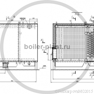 Чертеж твердотопливного котла 500 кВт с колосниковой топкой