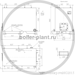 Чертеж твердотопливного котла 800 кВт РПК с РВР