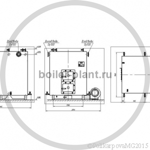 Чертеж котла на дровах 600 КВт